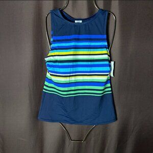 Lands End Women's 2-8 LONG High Neck UPF 50 Sun Protection Tankini Swimsuit Top‎